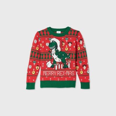 Toddler Boys' Toy Story Merry Rex-Mas Ugly Christmas Sweater - Red | Target