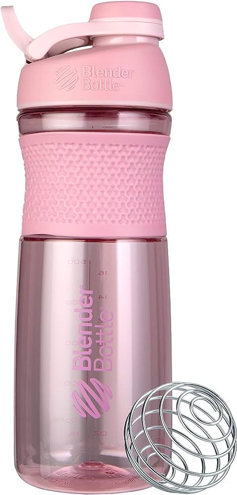 BlenderBottle SportMixer Shaker Bottle Perfect for Protein Shakes and Pre Workout, 28-Ounce, Rose | Amazon (US)