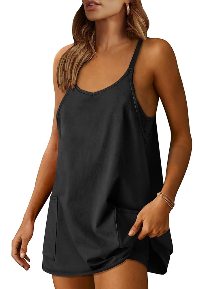 ANRABESS Women Athletic Dress Summer Tennis Workout Active Sports Mini Romper Dress Built in Shor... | Amazon (US)