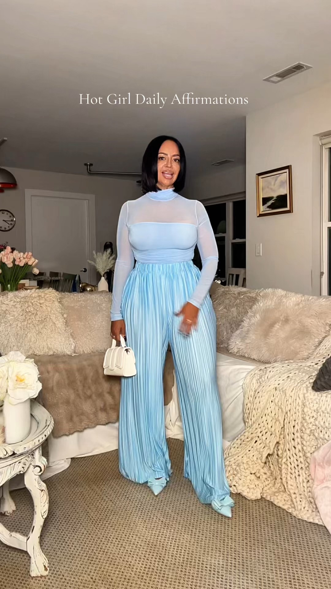 Hot Girl Daily Affirmations 

🩵 Monochromatic sky blue outfit for date night 🩵

fall outfit, date outfit, bodysuit, styling tip, over 40, petite curvy, midsize, pleated set, bow heels, mini bag

5’3 
Size 8 / Medium
Bust: 34DDD
Waist: 28”
Hips: 43”
Wearing Size Medium in everything 

#LTKStyleTip #LTKShoeCrush #LTKPetite