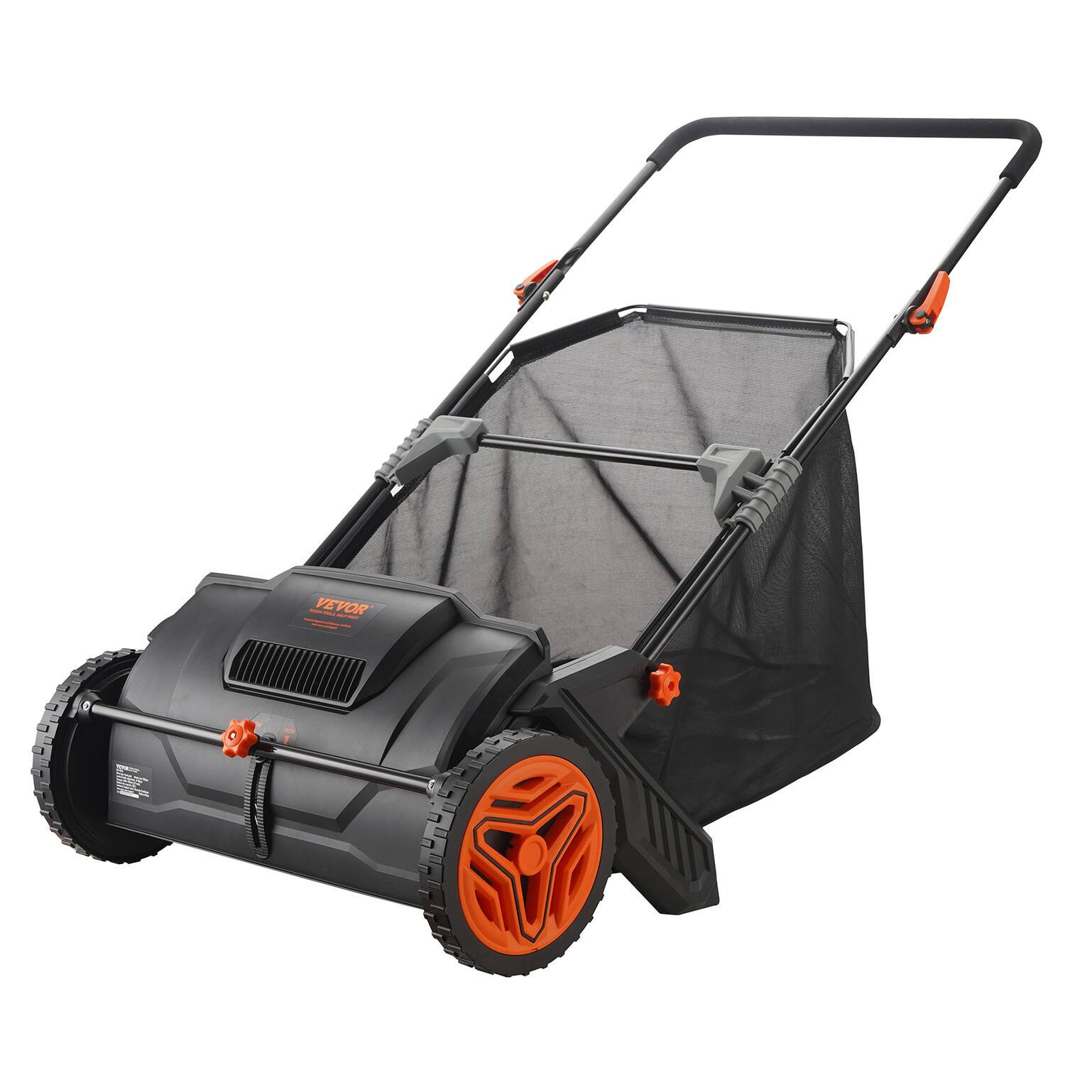 VEVOR - Push Lawn Sweeper, 21inch Leaf & Grass Collector, Strong Plastic Wheels & Heavy Duty Thickened Steel Durable to Use - Black | Best Buy U.S.