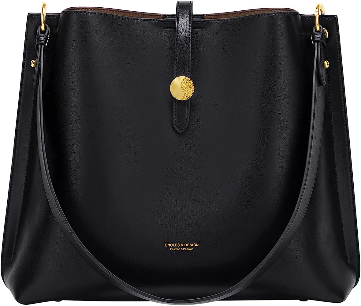 Cnoles Women Genuine Leather Designer Tote Bags Purses And Handbags For Women Fashion Ladies Top ... | Amazon (US)