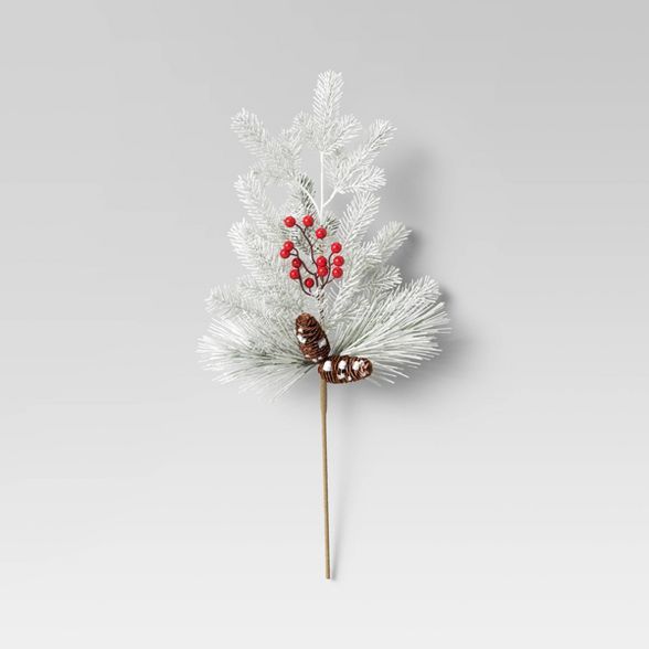 Flocked with Red Berry Stem - Threshold™ | Target