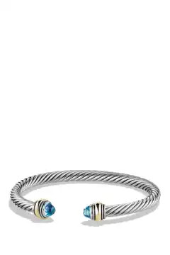 Cable Classics Bracelet with Semiprecious Stones & 14K Gold Accent, 5mm | Nordstrom