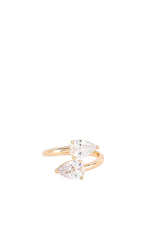 Ettika Wrap Crystal Ring in Metallic Gold. - size 5 | Revolve Clothing (Global)