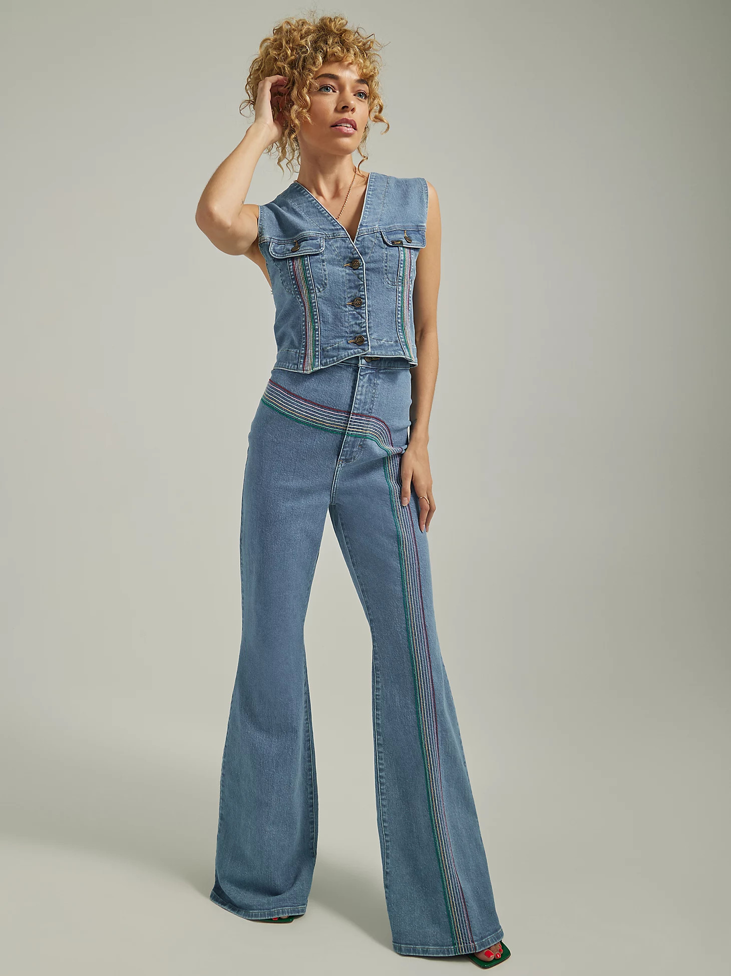 Women's Freeway of Love Rainbow High Rise Super Flare Jean in Mid Rainbow | Women's Jeans | ... | Lee Jeans