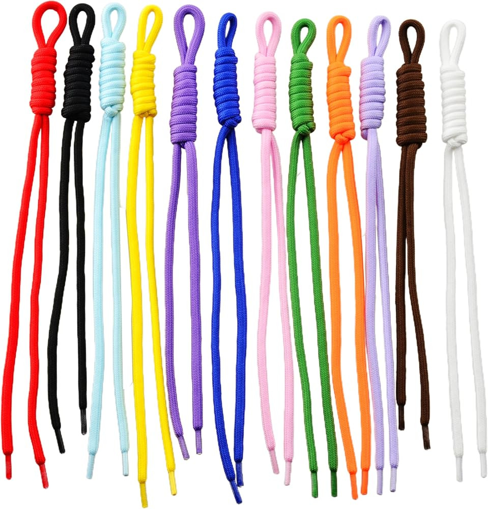 KJML DIY Paracord Keychain 12pcs Paracord Rope Keychain Braided Cord Rope Bag Charm for Purse Han... | Amazon (US)