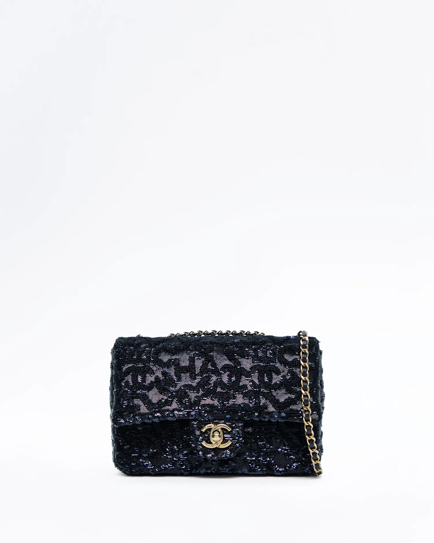Sequin Embellished Mini Flap Bag | Vivrelle