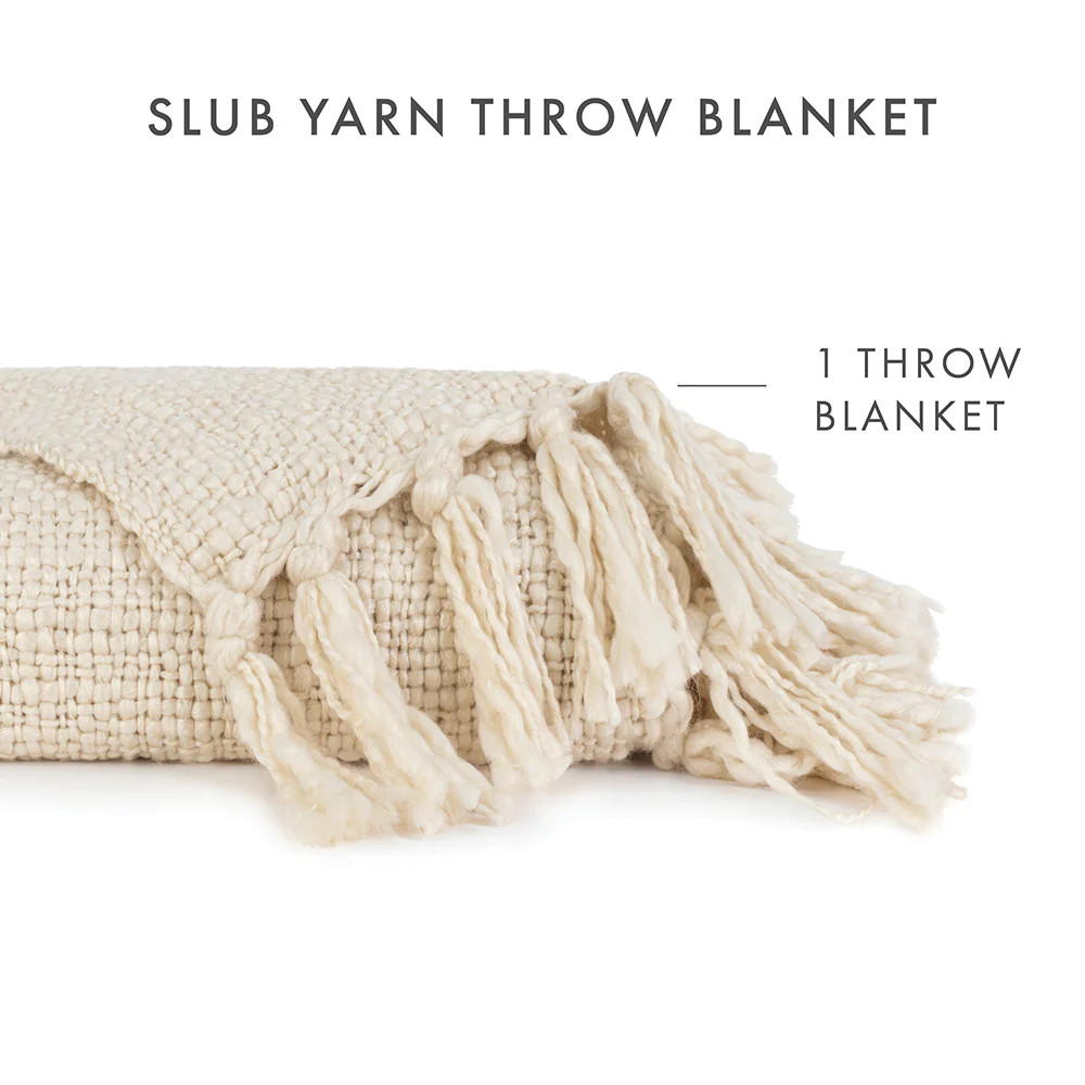 Slub-Yarn Throw Blanket online at LINENS & HUTCH | Linens and Hutch