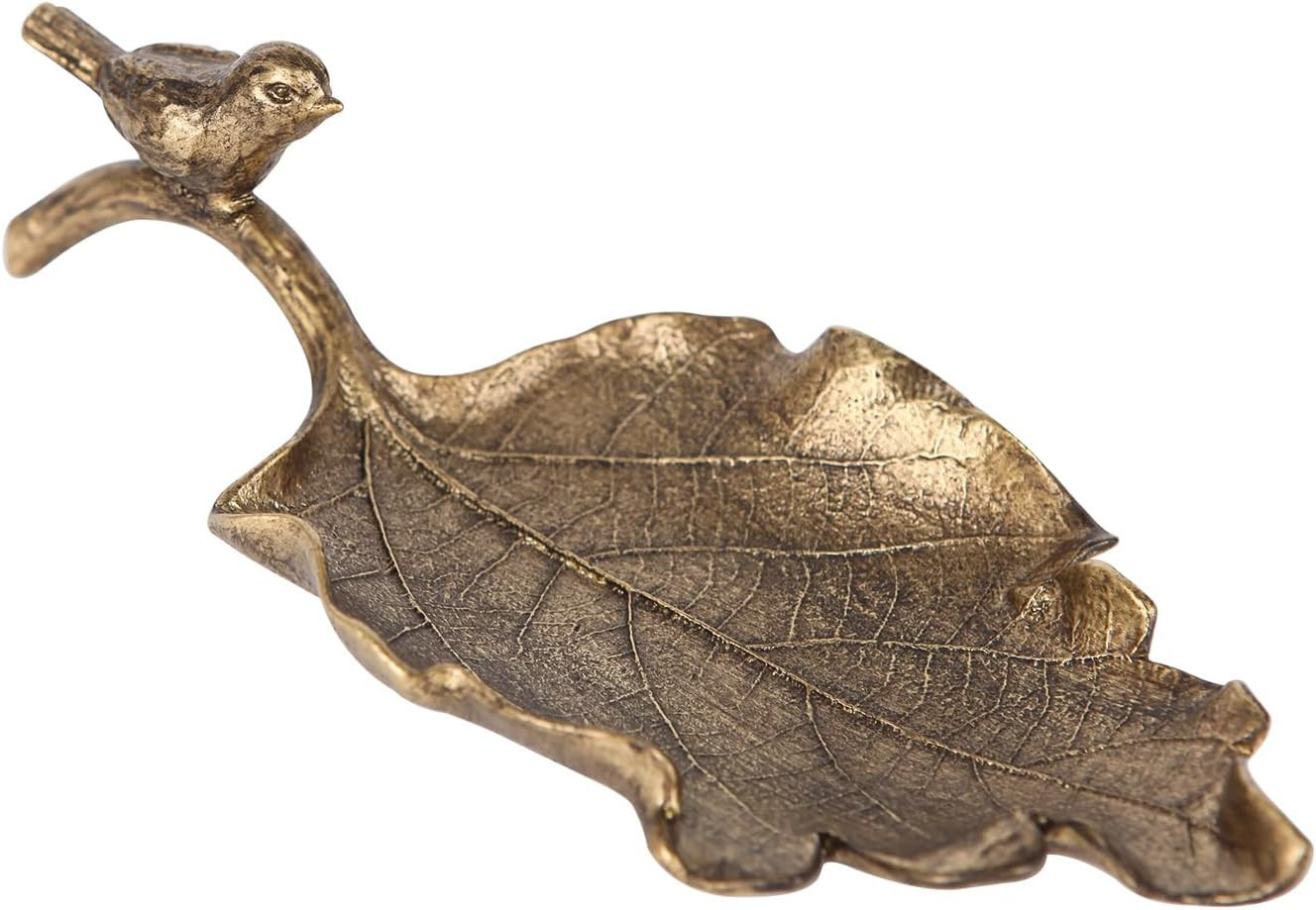NIKKY HOME Jewelry Tray Dish, Vintage Jewelry Tray Dish, Bronze Leaf Shaped Ring Holder Jewelry Organizer, Trinket Dish Vanity Tray for Dresser Home Decor | Amazon (US)