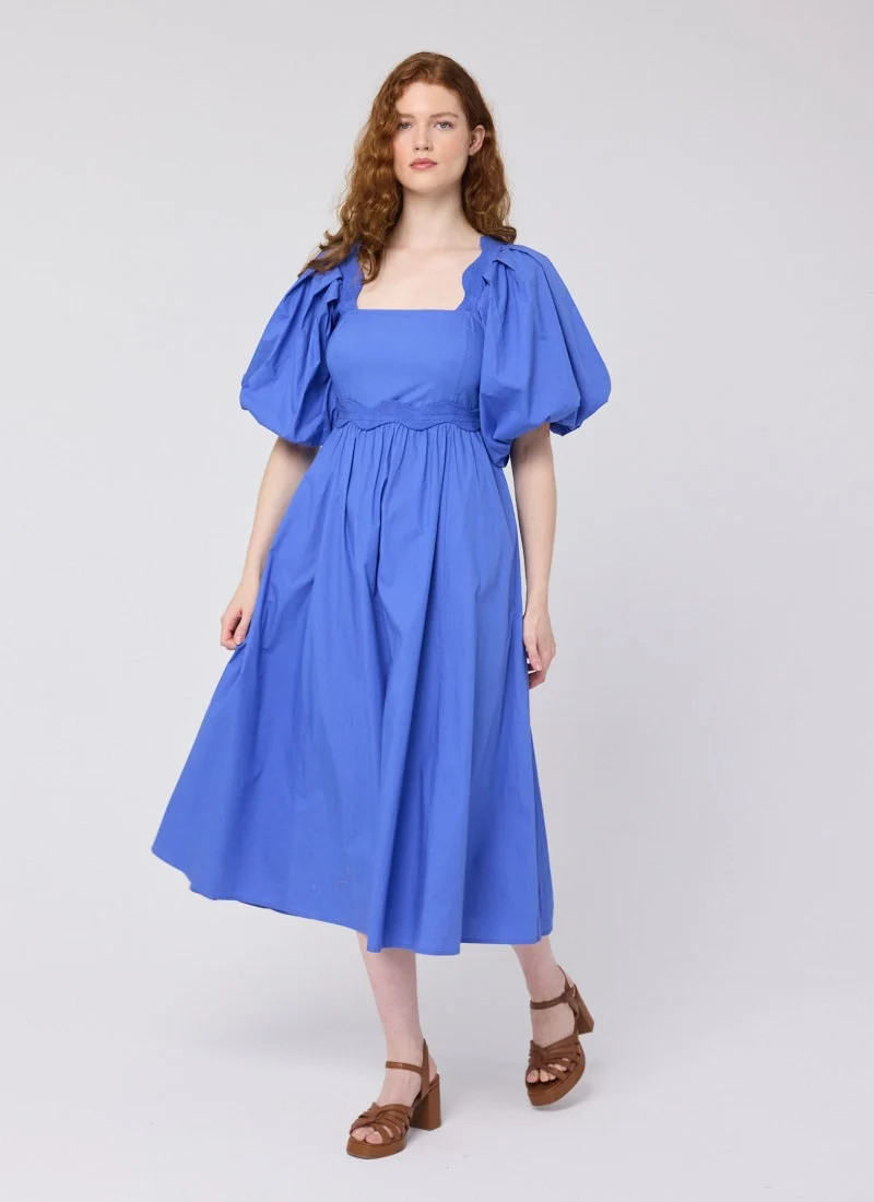 Stella Puff Sleeve Midaxi Dress - Blue | Joanie