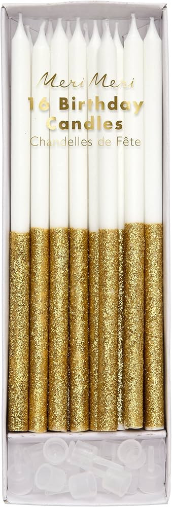 Meri Meri Gold Glitter Dipped Candles | Amazon (US)