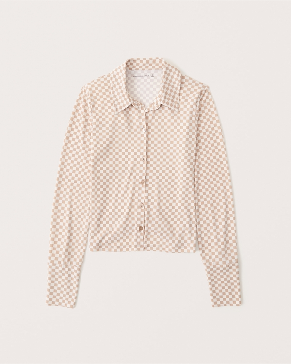 Women's Checkered Print Shirt | Women's Clearance | Abercrombie.com | Abercrombie & Fitch (US)