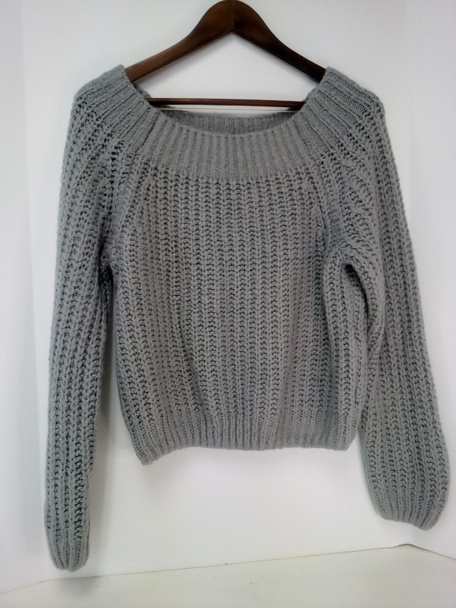 Rue 21 Chunky Cropped Gray Sweater, Pre-owned, Medium | eBay US
