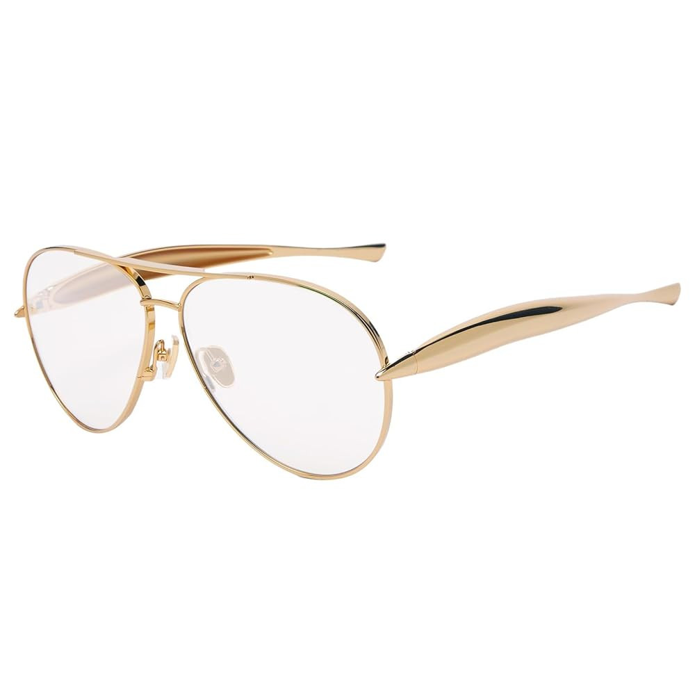 Oversized Aviator Sunglasses For Women 70s Retro 2025 Metal Shades with Gold Streamline Arms | Amazon (US)