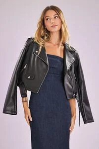 Faux Leather Cropped Moto Jacket | Forever 21 (US)