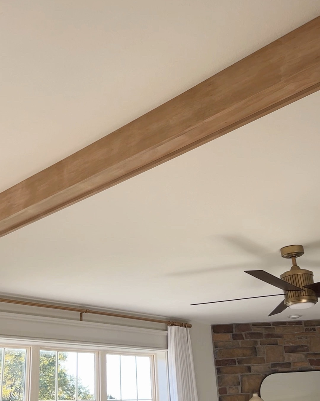 Adding faux beams in a few areas of our home has helped add texture and warmth those spaces needed. 

We love the look of white oak but there was no way we could afford that so we found a way to give us the look we wanted, at a much more affordable price!

Using Select Pine + our go-to stain combo of Minwax Water-based Pre-Stain/Wood Conditioner, Minwax Simply White, Minwax Provincial & Minwax Polycrylic, we were able to achieve that pretty look!

Save this for later + follow along as we continue to add warmth and custom touches throughout our buildergrade home. 

#fauxbeams #loweshomeimprovement #minwax

@minwax
@loweshomeimprovement

#LTKVideo #LTKHome