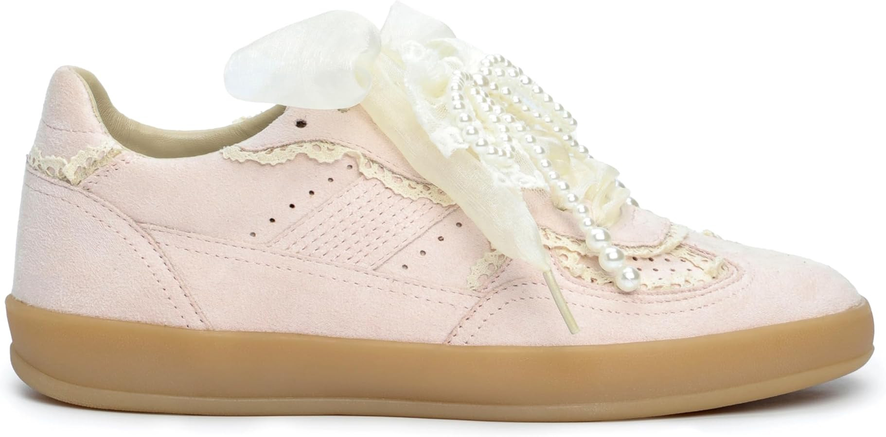 Mi.iM Eleanor Pearl Organza Ribbon Vintage Sneakers | Amazon (US)