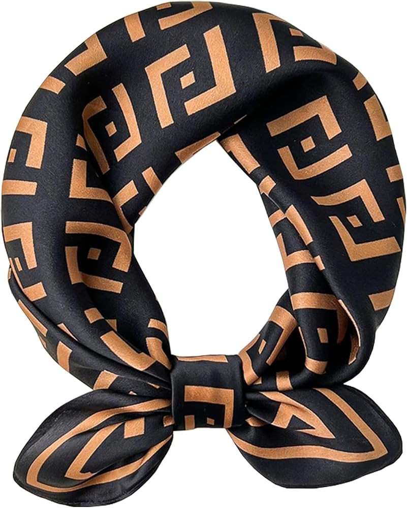 100% Silk Square Scarf for Hair-25.6" Women Men Neckerchief & Headscarf | Amazon (US)
