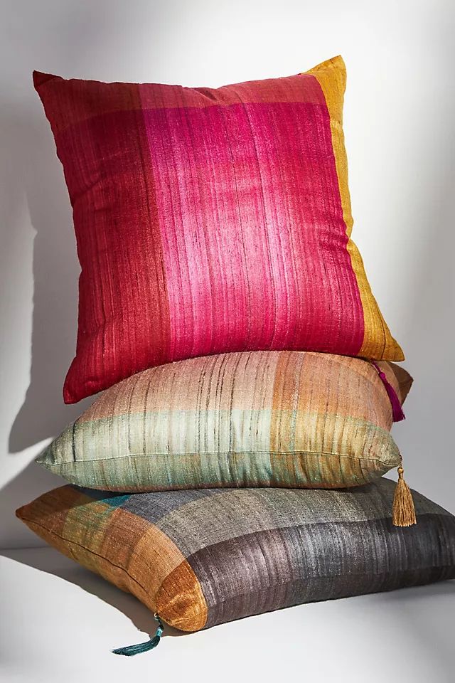 Woven Silk Pillow | Anthropologie (US)
