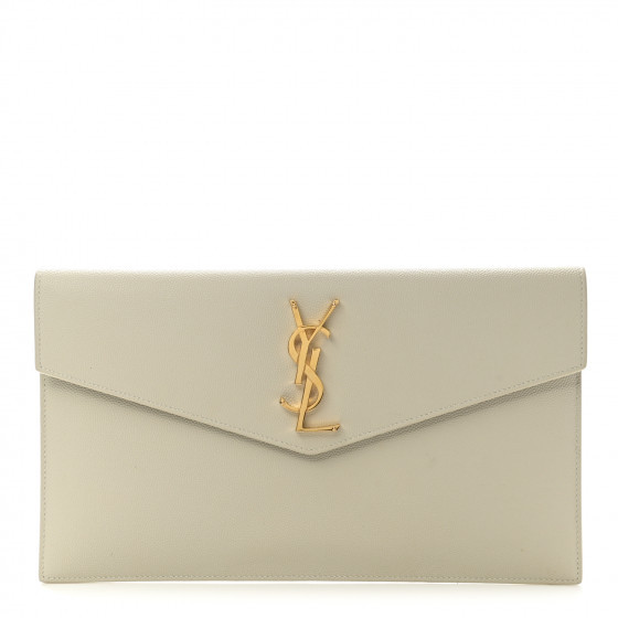 SAINT LAURENT Grain De Poudre Uptown Pouch Crema Soft | FASHIONPHILE | FASHIONPHILE (US)
