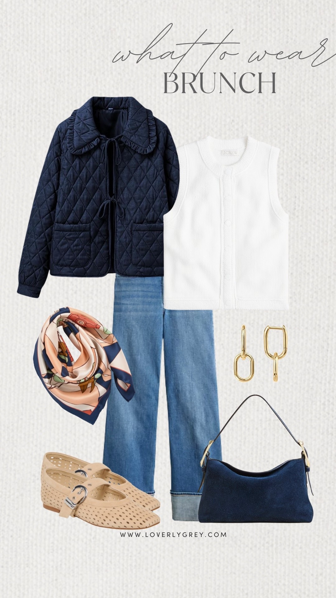 Loverly Grey, what to wear to brunch! I am loving the Amazon navy coat paired with a white button down and denim jeans. Accessorize the look with a suede J.Crew purse, a patterned scarf, and Mary Jane flats. Loverly Grey, what to wear, brunch 

#LTKgrwm #LTKootd #LTKSeasonal