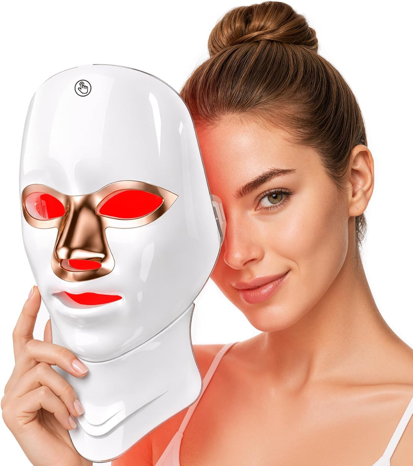 Red Light Therapy Mask for Face & Neck, Full Face Coverage,7 Modes | Amazon (US)