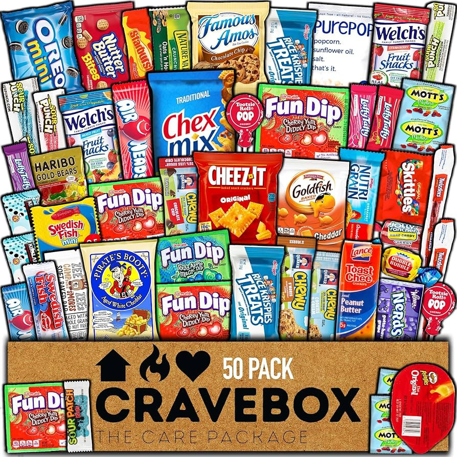 CRAVEBOX Snack Box (50 Count) Easter Variety Pack Gift Care Package Basket Adult Kid Guy Girl Wom... | Amazon (US)