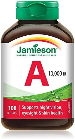 Jamieson Vitamin A 10,000 IU Softgels, Eyesight Support and Skin Health. Gluten-Free, Lactose-Fre... | Amazon (CA)