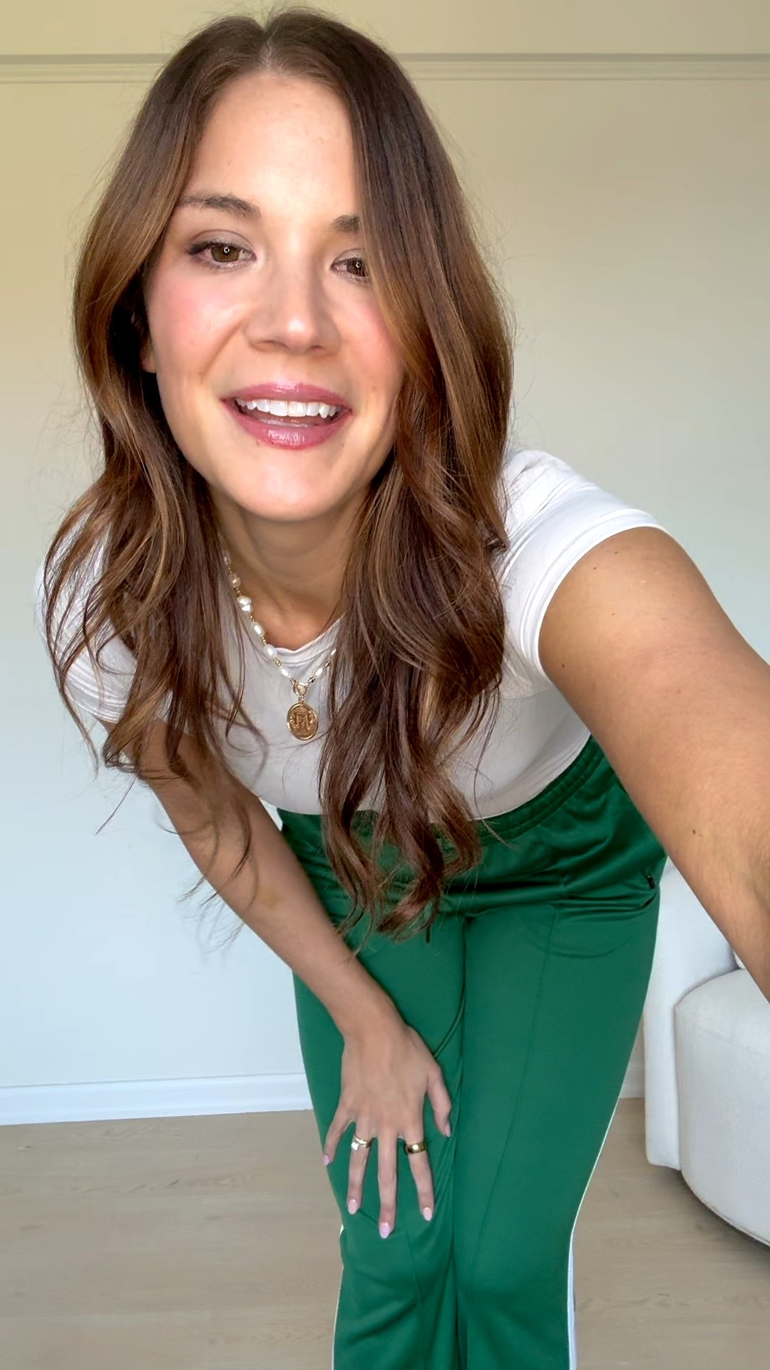 Obsessed with these Amazon green track pants. They have great length, feel high quality, and come in so many color options. Perfect for casual everyday outfits, travel days, or dressing down with sneakers for an effortless look! 

Track pants, green track pants, long length pants, v neck tee, adidas sambas, sneakers, pearl necklace, activewear, Stang and Co

#LTKActive #LTKTall #LTKFindsUnder50

#LTKSeasonal #LTKTall #LTKootd