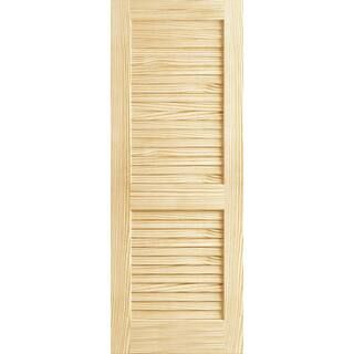 Kimberly Bay 18 in. x 80 in. Unfinished Plantation Louver Louver Solid Core Wood Interior Door Sl... | The Home Depot