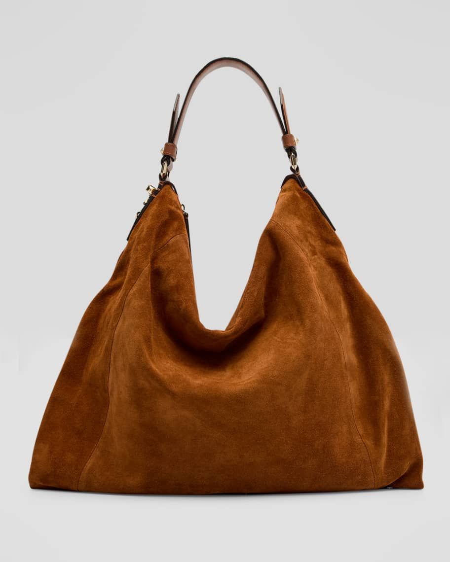 Jimmy Choo Ana Zip Suede Hobo Bag | Neiman Marcus