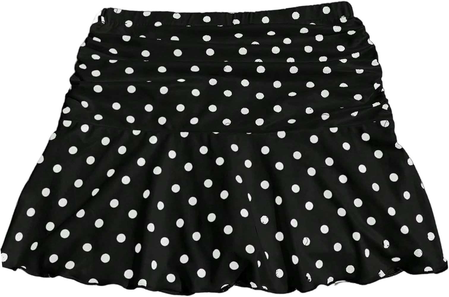 SHENHE Girl's Ruffle Flare Skirt Polka Dots Elastic Waist Tennis Skirt Skort with Shorts | Amazon (US)
