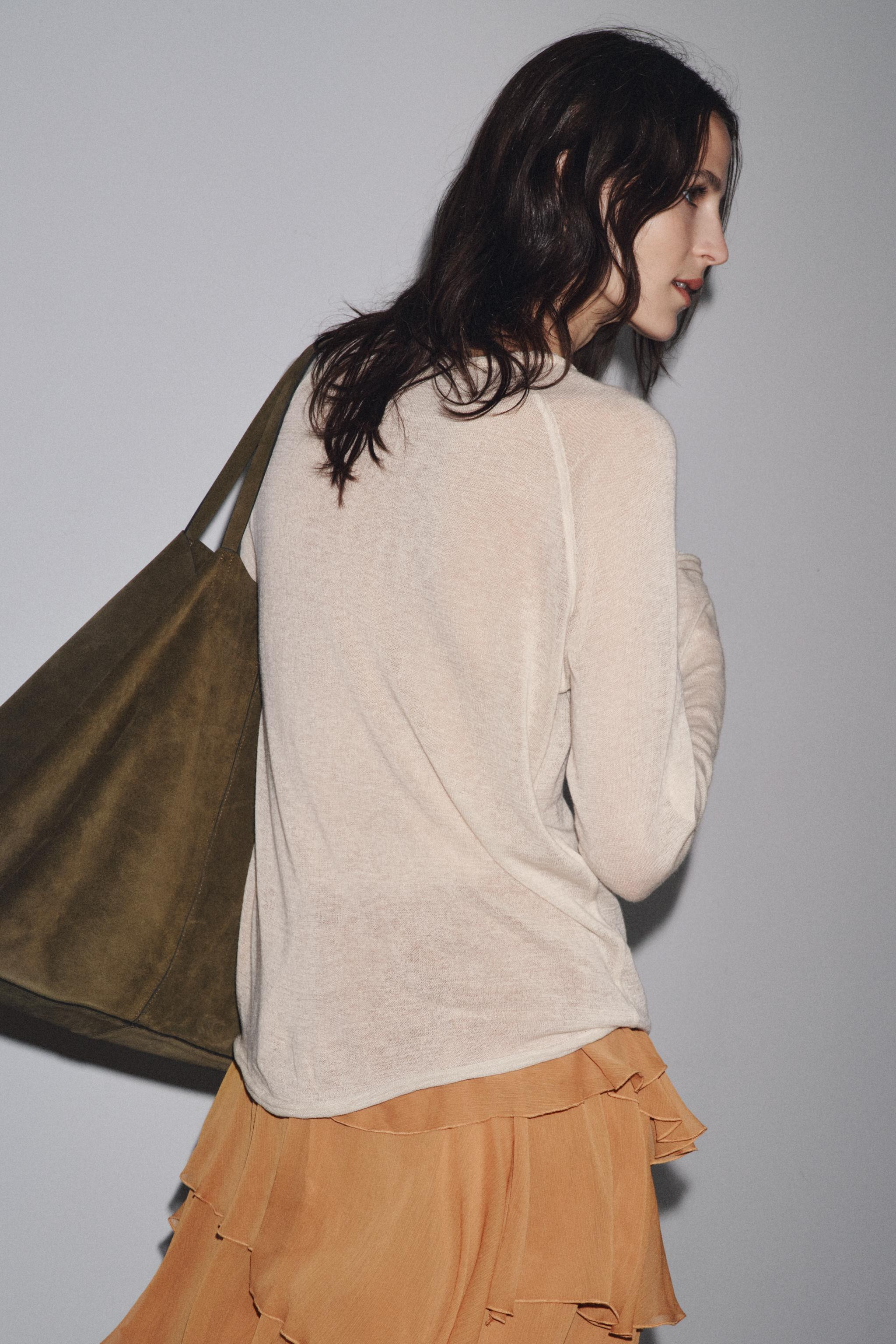 LONG SLEEVE T-SHIRT WITH WOOL | Zara US