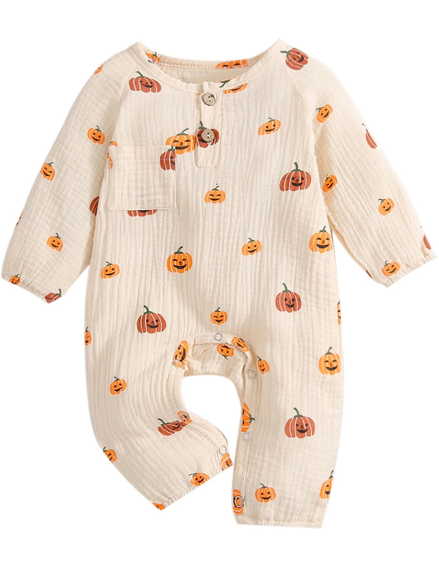 wsevypo Halloween Outfit Newborn Baby Pumpkin Onesie Romper Jumpsuit Playsuit Fall Clothes | Walmart (US)