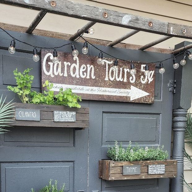 Garden Tours Canvas Wall Sign | Antique Farm House