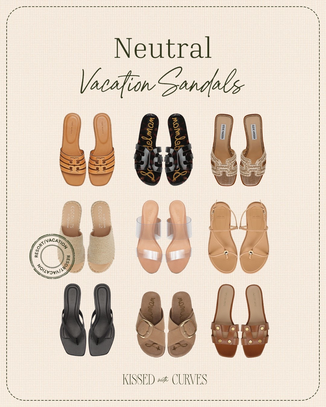 Neutral vacation sandals that you can wear all summer long! Lots of versatile styles that range from casual to dressier and can be worn with lots of different spring and summer outfits! Included a variety of price ranges too. These styles can be worn with vacation outfits or everyday outfits and these neutral options go with just about anything!

#LTKTravel #LTKOver40 #LTKSeasonal