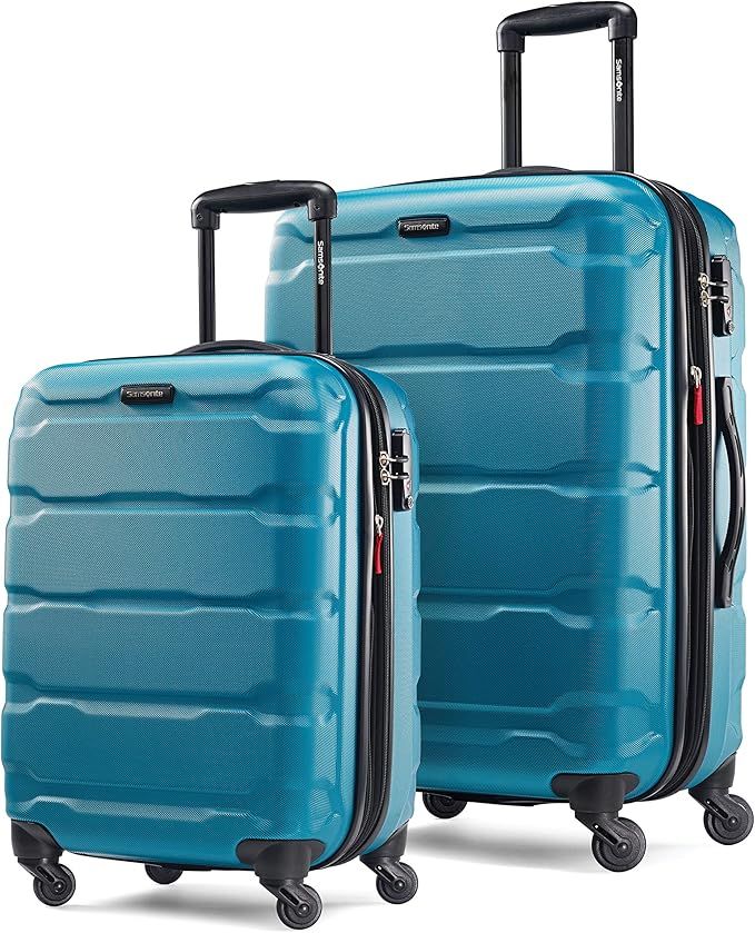 Samsonite Omni PC Hardside Expandable Luggage with Spinner Wheels, Caribbean Blue, 2-Piece Set (2... | Amazon (US)