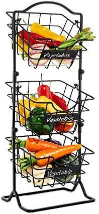Befano Fruit Basket 3 Tier Metal Stackable Wire Fruit Basket 25.8'' Height Vegetable Basket Stand... | Amazon (US)