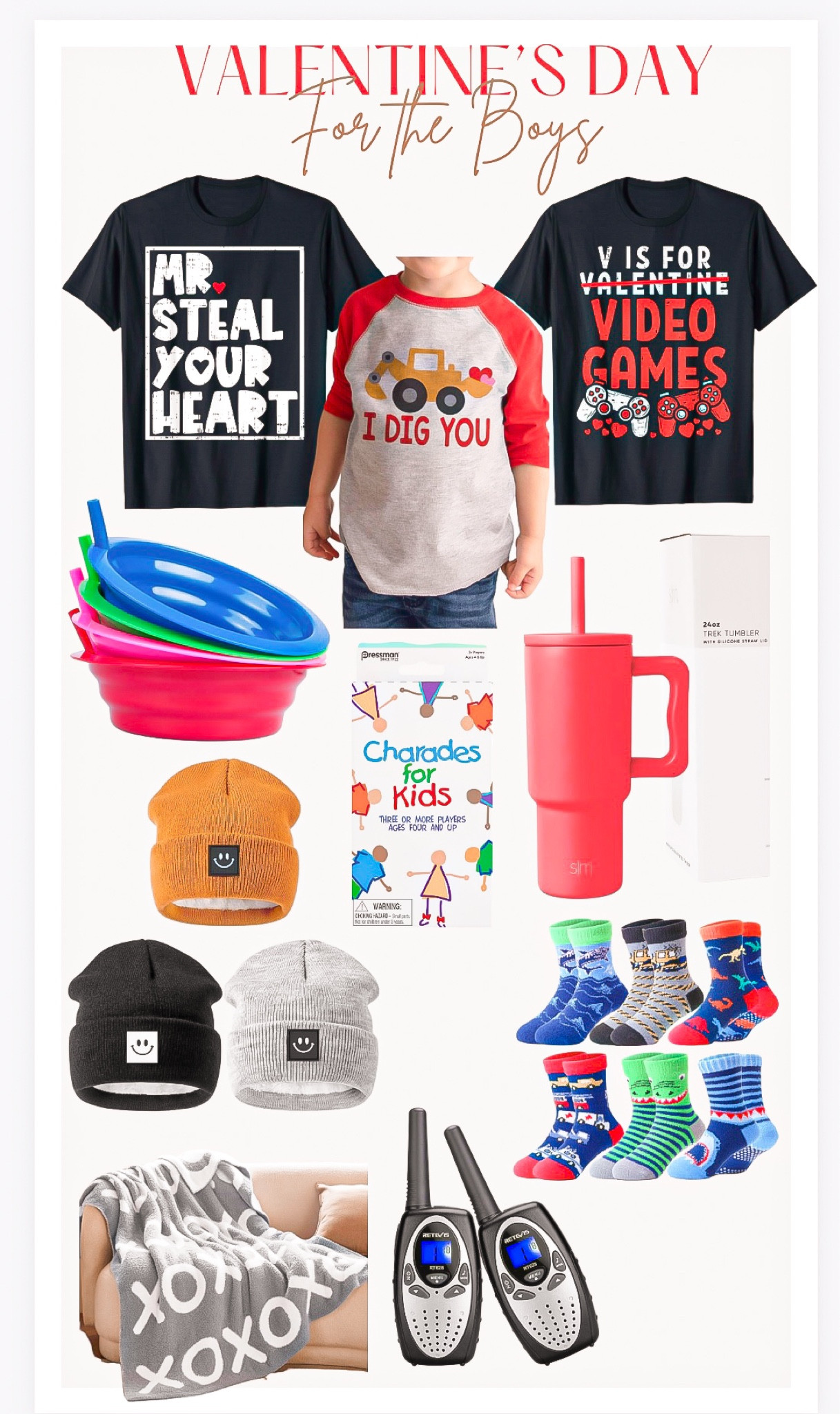 VALENTINES DAY ❤️❤️
For the boys 💙

Valentine’s Day, gifts for him, gift guide , gifts for kids, valentines shirts, kids shirts, kids clothes, video game shirt, kids valentines clothes, cereal bowls, simple modern tumbler, kids tumbler, red tumbler, kids beanies , kids hats, kids socks, xoxo blanket , gray blanket 

#LTKkids #LTKGiftGuide #LTKMostLoved