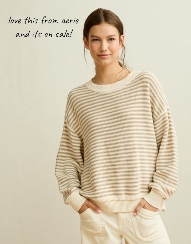Another favorite on sale! This cozy oversized top is from aerie. It is currently on sale. Available in so many great colors. This will sell out in the more popular colors.

#LTKSeasonal #LTKSaleAlert #LTKMidsize