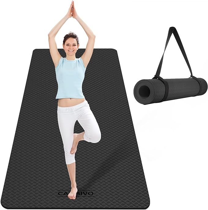 CAMBIVO Extra Wide Yoga Mat for Women and Men (72"x 32"x 1/4"), SGS Certified, Non-slip Large TPE... | Amazon (US)
