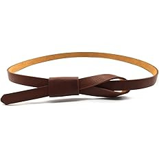 Maikun Womens Adjustable Leather Belts Fashion Skinny Minimalism Waist Strap 7 Colors | Amazon (US)