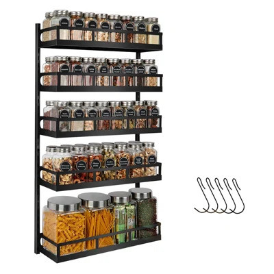 Wall Mount Spice Rack Organizer 5 Tier Height | Wayfair North America