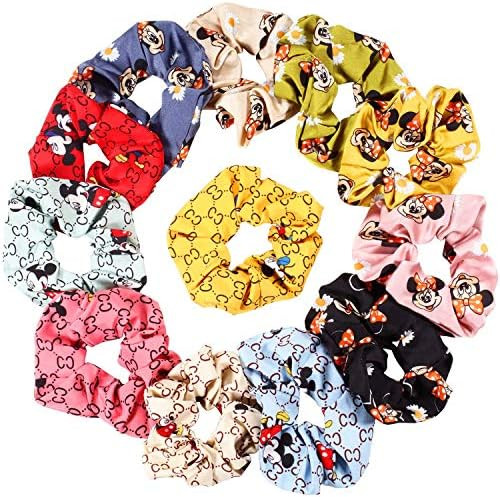 IVARYSS 12PCS colorful Scrunchies for Girls, Print Scrunchies for hair, Ponytail Holder, Cute Luc... | Amazon (US)