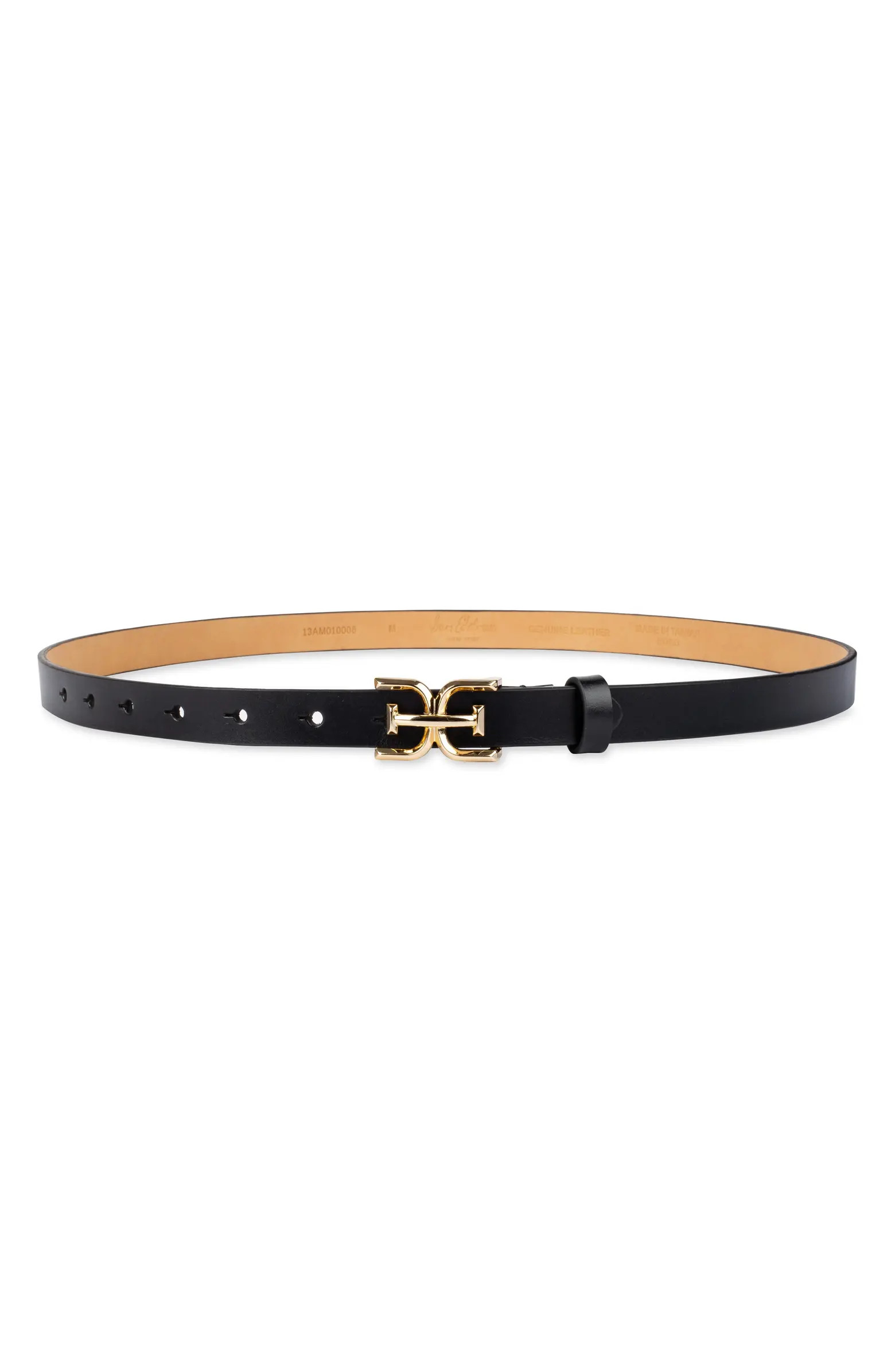 Double E Logo Slim Leather Belt | Nordstrom