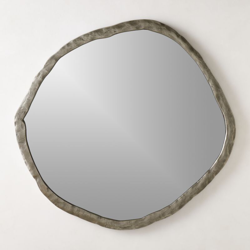 Abel Round Silver Modern Wall Mirror 48" | CB2 | CB2