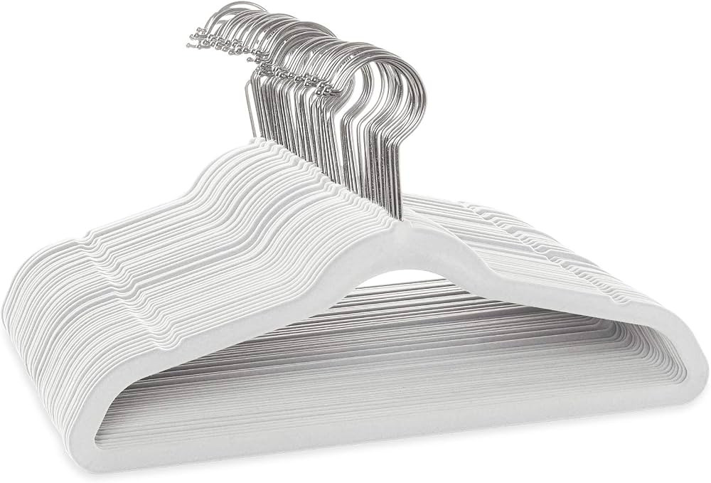 Casafield 50 Velvet Kid's Hangers - 14" Size for Children's Clothes - Ivory | Amazon (US)