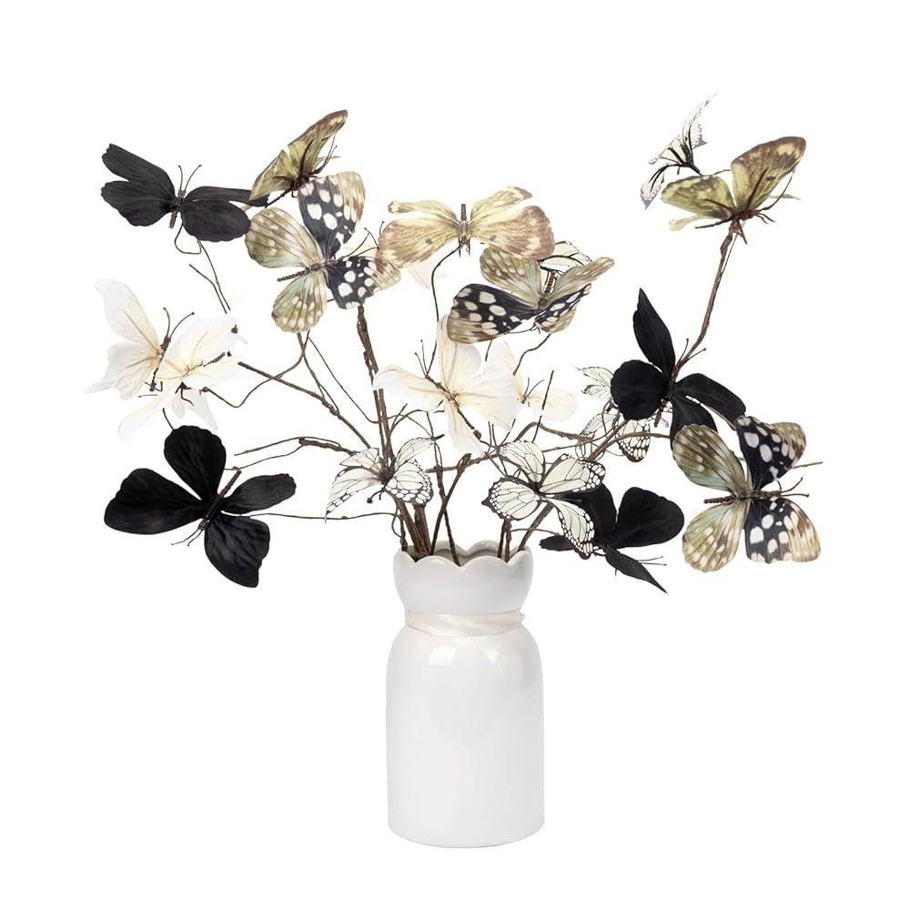 5 Pcs DIY Butterfly Decorations 5 Butterfly Branches with 30 Fake Butterflies for Crafts Hallowee... | Amazon (US)