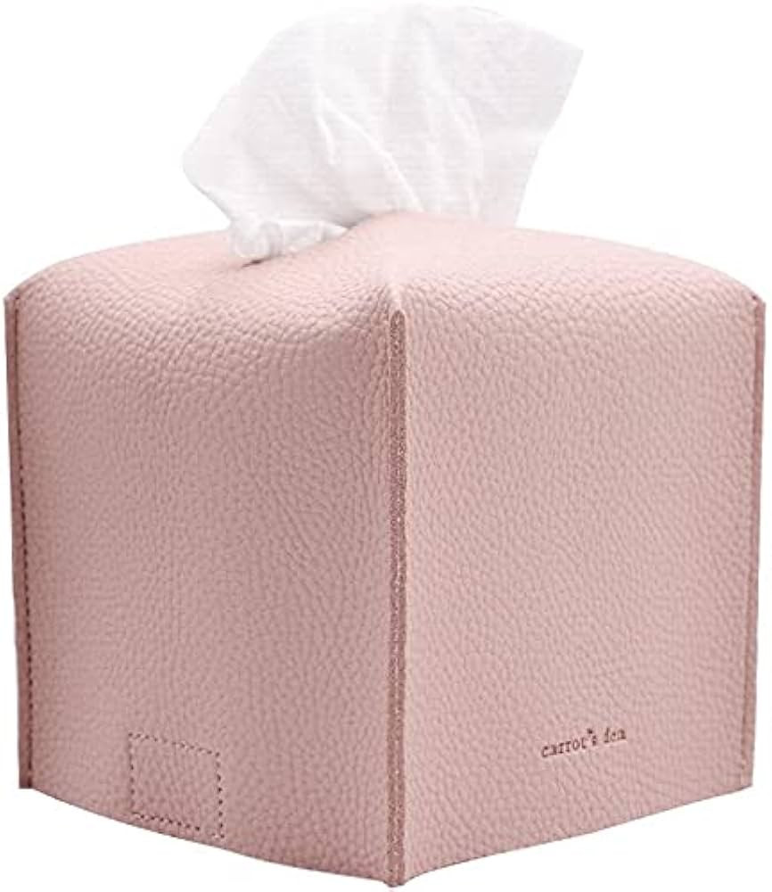 Tissue Box Cover Holder, Square with Bottom Belt by Carrot's Den - PU Leather Decorative Organize... | Amazon (US)